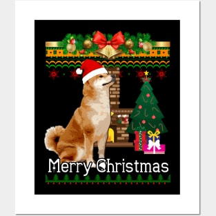 Ugly Christmas Sweater SHIBA INU Posters and Art